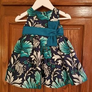 Gymboree teal floral party dress 6 to 12 mos